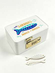 Jewelry Organizer With Sardine Pattern, Jewelry Box With Combination Lock, Hair Accessory Storage Case. Portable Card Storage Box, Daily Miscellaneous Storage, Suitable For Travel, Dorm, Home, Office, Birthday Gift, Halloween Christmas Gift - Multicolor - View 14