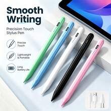 Universal Aluminum Alloy Stylus Touch Pen Sensitive For IOS/Android/Windows Tablets And Phones Compatible With IPhone, Tablet Drawing Capacitive Pen Accessory: Charging Cable + Pen Tip - Multicolor - View 2
