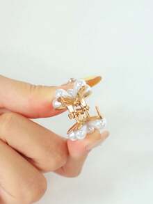 10pcs Women's Elegant Pearl Flower Alloy Mini Hair Clips For Bangs - Multicolor - View 4