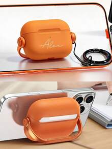 [Customized]Personalized Custom Luxury Name Letter Customized Cover Compatible With Airpods 1 2 3 4 5 Pro 2 Pro 3 Lock Bracket TPU Earphone Case - Multicolor - View 3