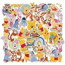 Disney 50pcs Winnie The Pooh Sticker Cartoon Anime Winnie The Pooh Piglet Tigger Eeyore Rabbit Image Stickers Suitable For Suitcase Laptop Notebooks And Diaries PVC Waterproof - Multicolor - View 4