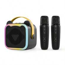 Loa karaoke di động kèm 2 micro không dây, kết nối Bluetooth và thẻ TF, đèn RGB, âm thanh stereo, nhiều chế độ phát, pin sạc, phù hợp cho tiệc tại gia, sinh nhật, Halloween và Giáng sinh - Nhiều màu - Xem 15