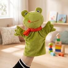 1pc Green Frog Plush Hand Puppet, Movable Hands Design, For Interactive Game - Multicolor - View 5