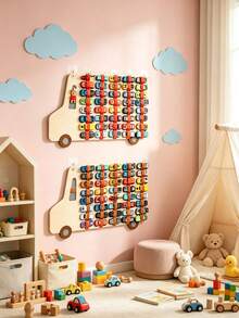Large Capacity Wall-Mounted Felt Storage Bag For Toy Cars And Model Cars, 1:64 Scale Car Organizer With Hooks - Multicolor - View 2