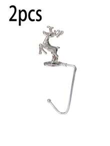 1pc Christmas Stocking Hook, Fireplace Mantel Wreath Hook, Non-Slip Fireplace Mantel Hook, Multi-Function Key Hook, Snowman, Reindeer, Christmas Tree And Santa Claus Design, Bathroom Non-Slip Base Hook, 2pcs - Multicolor - View 18