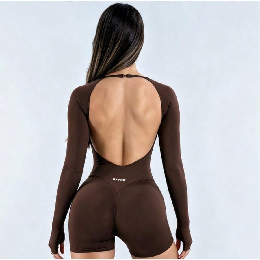 Women Unitards - Plum Brown - View 1