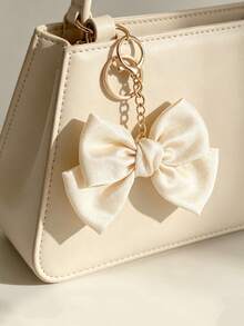 1pc/2pcs Korean Style Elegant Fabric Bow Keychain, Matte Satin Texture, Versatile Bag Charm Accessory, Gift - Multicolor - View 1