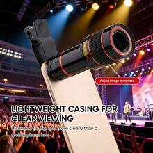 Portable 12X Telephoto Lens Professional Mobile Lens, HD Zoom, Wide-Angle And Telephoto In One, High-Quality Optical Lenses, Compatible With Most Smartphones For Travel & Photography, Sleek Design, Precision Focus Lens - Multicolor - View 7