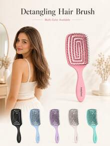 Sisir Rambut Aneka Warna, Sisir Penata Rambut Plastik Jerami Berbasis Bio, Desain Bingkai Terbuka Berventilasi Minimalis, Dengan Bulu Sikat Fleksibel, Bulu Sikat Berujung Bulat dan Pegangan Bertekstur yang Mudah Digenggam, Cocok untuk Perawatan Rambut Basah dan Kering, Cocok untuk Rambut Keriting, Bergelombang, dan Kasar, Untuk Wanita dan Anak Perempuan, Penggunaan di Rumah dan Saat Bepergian - Beraneka warna - View 7