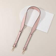 1pc Adjustable Solid Color Classic Faux Leather Bag Replacement Shoulder Strap - Pink - View 3