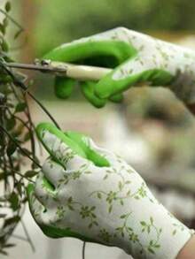 2pcs Floral Print Gardening Gloves, Waterproof Wearable Reusable, Breathable Non-Slip, Suitable For Weeding And Planting - Various - View 13