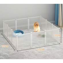 Dog Cage Dog Villa Cage Household Indoor Free Space Teddy Corgi Pomeranian Small Dog Isolation Frosted Protective Fence Dog Cage - White - View 11