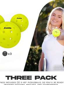 9pcs Franklin X-40 74MM Pickleballs, No Mesh Bag, USAPA Approved, For Tournament Play, Durable, Indoor And Outdoor Use - Multicolor - View 4