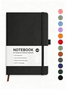 1pc A5 Hardcover Dot Grid Notebook (192 Pages Bullet Journal), With Elastic Band And Pen Holder, Portable Design, Suitable For Writing, Planning, Journaling, School, Office And Learning - A5 - View 8