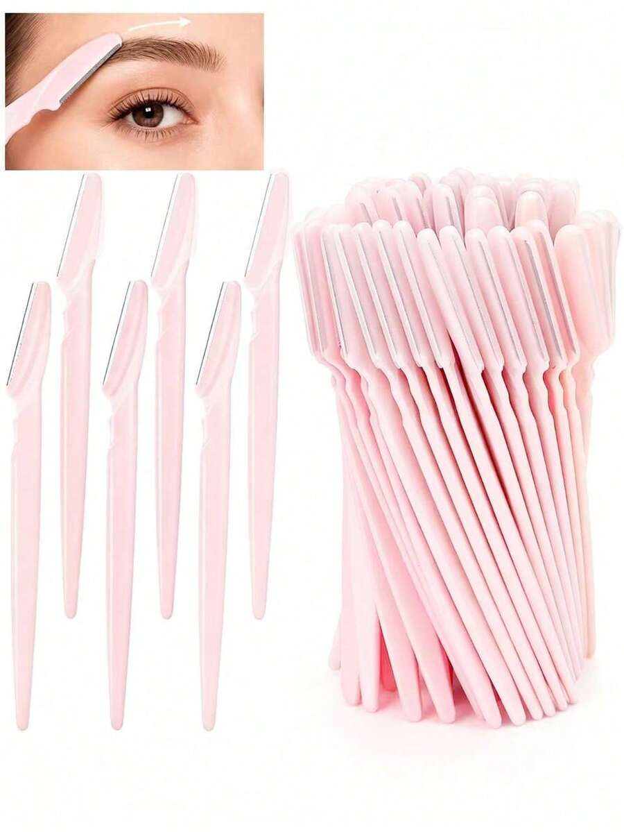 12/6PCS Long Handle Eyebrow Scissors With Precision Protective Cap, Suitable For Women's Daily Care Or Travel Use Beauty Tool