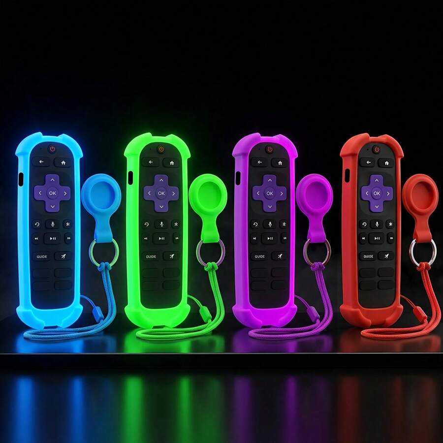 Luminous Protective Case Compatible With Remote, Shockproof Silicone Cover With AirTag Card Holder Keychain Lanyard, Luminous Anti-Lost Shell Accessories - View 1