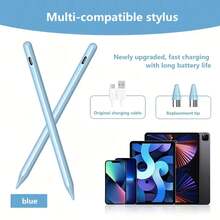 High Precision Sensitivity Capacitive Stylus Pen, With 2 Replaceable Tips + Data Cable, USB Rechargeable Battery, Compatible With IOS, Android, Tablet And Other Electronic Devices - Perfect Holiday Gift, Battery Capacity 90mAh - Multicolor - View 11