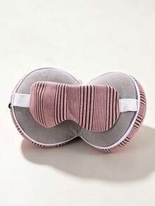 Striped Portable Travel Eye Mask With Storage Box, Soft Breathable Sleep Mask, Unisex, Adjustable Strap Light-Blocking Eye Mask, Suitable For Airplane Naps And Nighttime Sleep - Multicolor - View 11