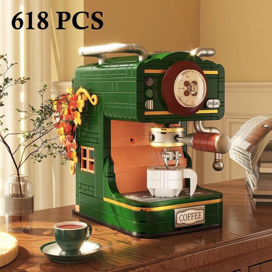 Set Balok Bangunan Peralatan Rumah Tangga Vintage, Kit Model Peralatan Rumah Tangga Klasik Retro, Kit Model Pajangan Koleksi, Rakitan DIY Kreatif untuk Dekorasi Rumah di Meja, Hadiah Ulang Tahun, Natal, 500+ PCS - MultiWarna - View 1