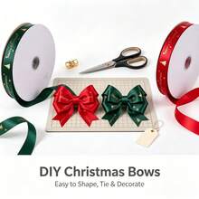 Christmas Gold Foil Ribbon 25 Yards 1cm Wide Christmas Tree Decoration DIY Bow Handmade Party Supplies Holiday Gift Wrapping Ribbon - A - View 11