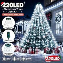 400/220 LED Christmas Waterfall Tree Lights, USB Powered 8 Modes LED Cone String Lights, Bright White Holiday Decoration, Suitable For Indoor/Outdoor Garden Party Wedding Christmas Halloween, Christmas Decor - White Light Waterfall Lamp - View 3