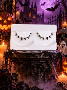 Halloween 1pair Spiky Lash, Self-Adhesive, Non Adhesive ,Bottom Lashes, Metallic, Cosplay, Subculture, Creative Makeup, Extremely Fine, Transparent Stem, Reusable, Party Style - View 9