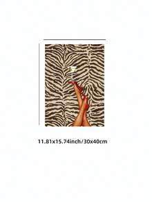 1/3pcs Frameless Brown Leopard Zebra Skateboard Y2K Wall Art Dorm Gift - Multi-color - View 22