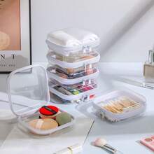 Transparent Hard Mini Travel Storage Box With Zipper Closure - Portable Storage Container, Perfect For Travel, Available In Small And Medium Sizes, Versatile For Daily Storage, Camping And Office Use - Transparent - View 7