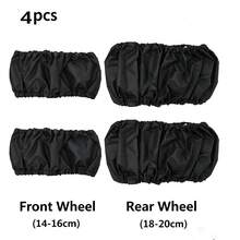4pcs Baby Stroller Wheel Covers, Baby Stroller Wheel Sleeves, Outdoor Waterproof Anti-Dirt Front And Rear Wheel Protective Covers - Black - View 7