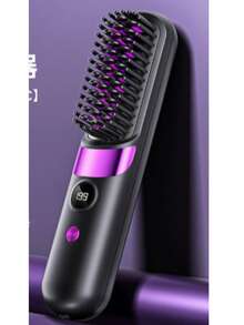 Wireless Hair Straightening Brush, Portable Cordless Hair Straightener, 3 Temperature Settings Anti-Scald Hair Styling Tool, Suitable For Home And Travel - Multicolor - View 13
