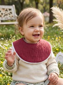 5pcs Newborn Candy Color Snowball Edge Cute Baby Bibs, Soft Skin-Friendly Baby Drool Bibs Set, Suitable For Daily Use In All Seasons - Multicolor - View 7