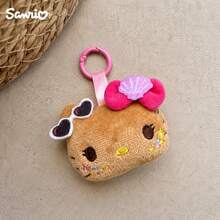 1pc/4pcs Sanrio Summer Black Skin Kitty Plush Pendant, Soft Cute Brown Skin Kitty Head. Can Be Hung On Backpack, Keys, Handbag, Summer Energetic Accessory, Small And Cute, Suitable For Students' Daily Decoration, Birthday, Summer Outing Creative Small Gift For Best Friend And Girlfriend. - Multicolor - View 2