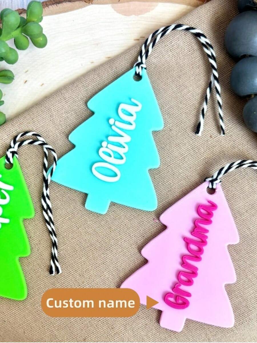 Personalized Christmas Gift Tag, Christmas Tree Name Tag, Christmas Stocking Tags, Christmas Basket Tag, Custom Christmas Tag, Tree Ornament - Christmas Tree Tag - View 1