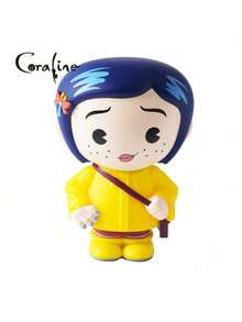Coraline 1PC  Officially Licensed Cute Character Coin Bank PVC Saving Box Decorative Piggy Bank For Desk Display Stylish Collectible Ornament Ideal Gift For  Fans - Multicolor - View 3