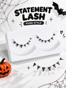 Halloween 1pair Spiky Lash, Self-Adhesive, Non Adhesive ,Bottom Lashes, Metallic, Cosplay, Subculture, Creative Makeup, Extremely Fine, Transparent Stem, Reusable, Party Style - View 7