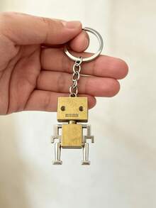 1pc/2pcs Vintage Distressed Metal Robot Keychain, Movable Joint Mechanical Figure Pendant, Bag Charm Gift - Multicolor - View 4