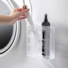 Curling Iron Storage Box, Practical Storage Rack, Hair Dryer Holder, Suitable For Bathroom And Bedroom, Can Be Wall-Mounted On Cabinet Doors, Straightener Storage Box, Compartment Storage, Perfect For Organizing Clutter - Multicolor - View 9