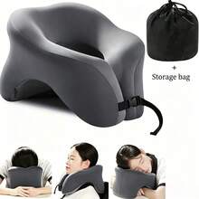 360° Head Support Memory Foam 2-In-1 Neck Pillow With Storage Bag And Adjustable Buckle, Suitable For Travel, Home, Office And Gaming - Travel U-shaped Pillow - View 1