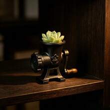 Chậu trồng cây hình máy xay thịt mini, phong cách retro sáng tạo, phù hợp trồng sen đá hoặc cây xanh nhỏ, dùng làm đồ trang trí bàn làm việc tại nhà, kết hợp chức năng lưu trữ và trang trí, quà tặng trang trí nhà lý tưởng - Khay ươm cây hình máy xay thịt - Xem 4