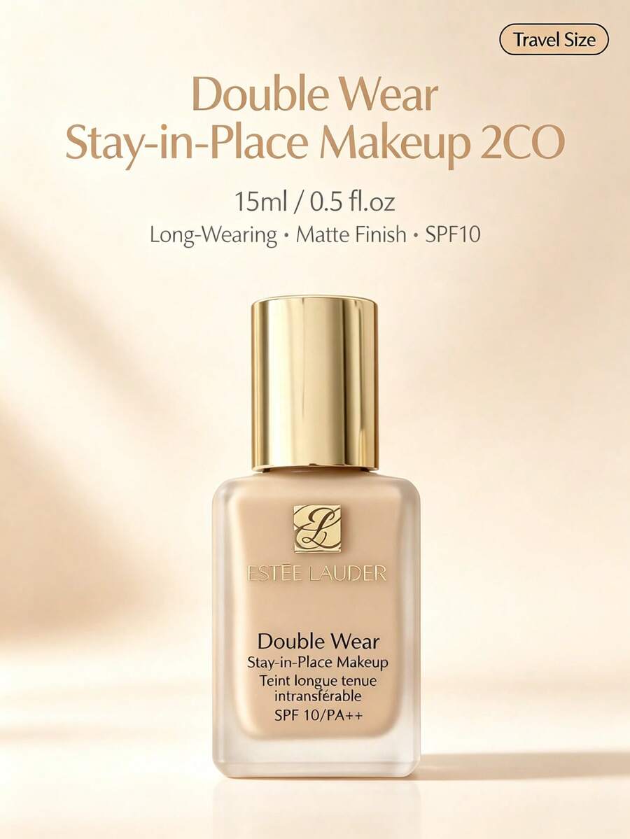 Estée Lauder Estee Lauder-15ml-Travel Size Lightweight Long-Wear Foundation 2CO Latest Version, Long-Lasting Coverage, Oil Control, No Smudging, Matte Finish - 2C0 - View 1