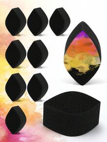 MAANGE 1/5/10/20pcs Dual-Use Makeup Sponges, Soft Skin-Friendly Powder Puffs, Easy-To-Apply Makeup Eggs, Daily Makeup Essential, Portable Travel Makeup Tool, Suitable For Liquid Cosmetics, Gift For Girls - Black - View 15