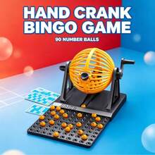 1pc Hand-Crank Bingo Game Set Interactive Raffle Machine Suitable For Office Parties And Family Gatherings Fun Raffle Device For Teens And Adults Group Activity Entertainment - Multicolor - View 2
