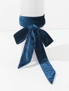 1pc Women's Elegant Velvet Satin Long Scarf, High-End Solid Color Casual Polyester Fiber - Multicolor - View 15