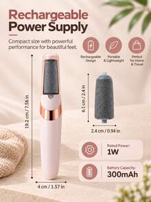 300mAh Battery Powered Foot Grinder, Professional Foot Care Set For Removing Calluses, Dead Skin, Dry Skin, Suitable For Home And Outdoor Use, Perfect Gift For Wife, Husband, And Female Friends - Multicolor - View 10