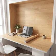 Natural Realistic Wood Grain Self-Adhesive Wallpaper, Removable Wallpaper, Suitable For Table, Wardrobe, Cabinet Decoration - Yellow Oak - View 1
