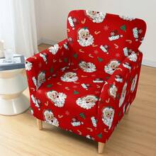 1pc Christmas Print Elastic Small 5-Piece Chair Cover, Single Seat Dust-Proof Sofa Cover For Living Room And Bedroom, All Season - Multicolor - View 14