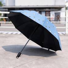 1pc Fully Automatic Dual-Use Sun And Rain Umbrella For Women, UV Protection, Sunshade, Summer Sun Umbrella, Student Black Coating Anti-UV Fresh Style Sun Umbrella, Dual-Use Sun And Rain Umbrella - A - View 10