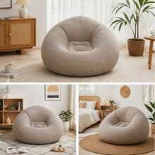 1pc Inflatable Bean Bag Sofa Chair, Outdoor Garden Lounge Chair, Soft Comfortable Seat, Suitable For Backyard Lawn Camping Beach Poolside, Multi-Scenario Leisure, Air Pump Not Included - / - View 8