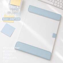 1pc A4 Magnetic PU Leather Clipboard Folder, Wear-Resistant Contrast Color Writing Board, Exam Paper, Meeting Notes, Daily Notebook Paper Storage Organizer - One Size Fits All - View 14