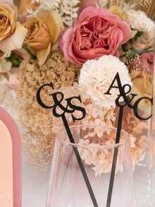 10/30/50/100pcs Custom Wedding Personalized Letter Stirrer | Party Decoration, Acrylic Gold Mirror Letter Custom Acrylic Stirrer - Multicolor - View 4
